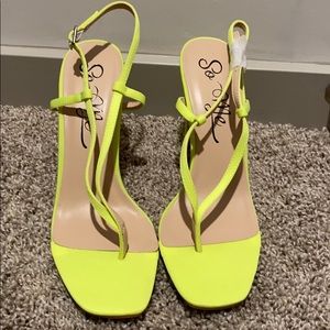 Neon yellow heels